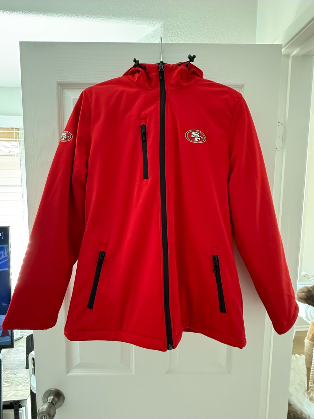 San Francisco 49ers Red Clique Women’s Insulated Softshell Jacket Size L